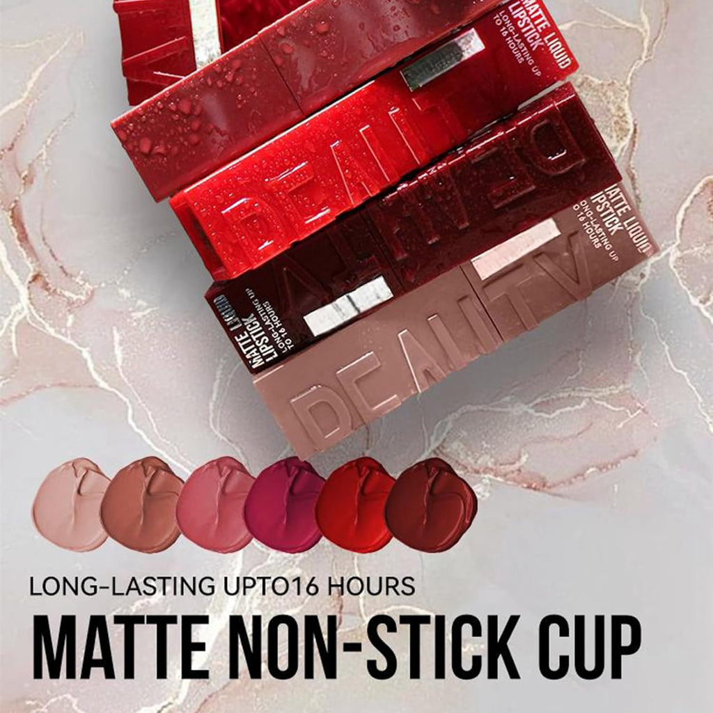 Matte Pink Lipstick, Smooth Creamy Lipstick for Women, Pink Lip Gloss, Long Lasting Lip Stick, Waterproof Pink Liquid Lipstick, Velvet Moisturizing Lipstick for All Skin Tones, Nude