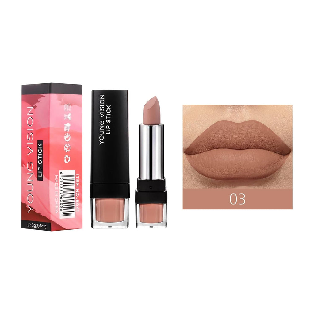 Ladie Lip Makeup 2023 -Lip Sticks Matte Fog Face Lipstick Velvet Is Not Easy to Stick Cup Lipstick Suitable for Female Lipstick Gift. (C, One Size)