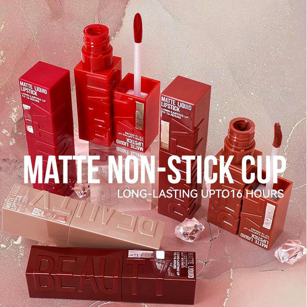 Matte Pink Lipstick, Smooth Creamy Lipstick for Women, Pink Lip Gloss, Long Lasting Lip Stick, Waterproof Pink Liquid Lipstick, Velvet Moisturizing Lipstick for All Skin Tones, Nude