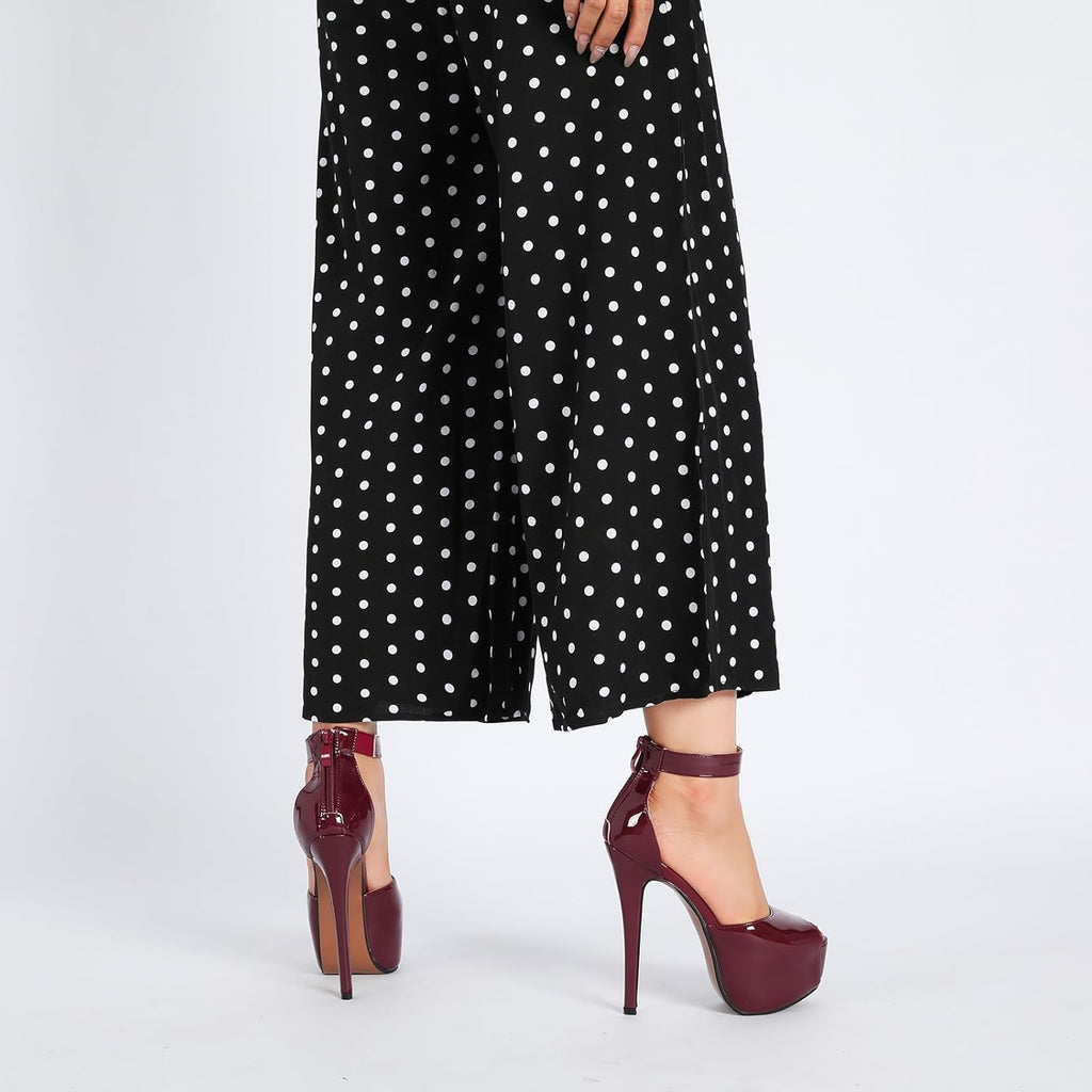 Women'S Ankle Strap Platform High Heels Sexy Stiletto Heels Wedding Bridal Peep Toe Pumps Heeled Sandals Dress Shoes