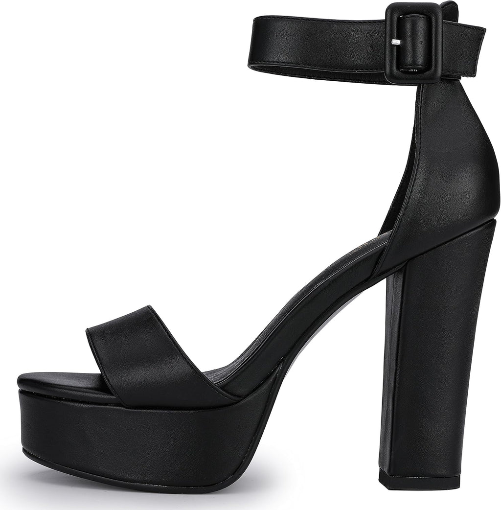 IN5 Sabrina Platform Block Chunky High Heels Ankle Strap Heeled Sandals Sexy Wedding Party Dress Shoes for Women Open Toe Heels