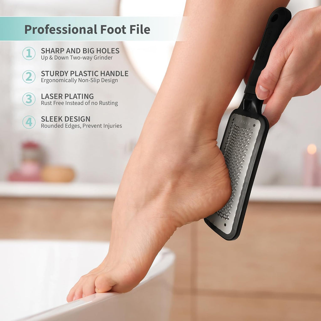 Professional Foot Scrubber for Hard Skin - Foot File, Foot Scraper & Callus Remover for Feet Leaving Soft & Smooth Heels (Foot Rasp, Pack 1)