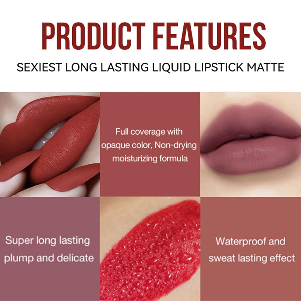 Matte Pink Lipstick, Smooth Creamy Lipstick for Women, Pink Lip Gloss, Long Lasting Lip Stick, Waterproof Pink Liquid Lipstick, Velvet Moisturizing Lipstick for All Skin Tones, Nude
