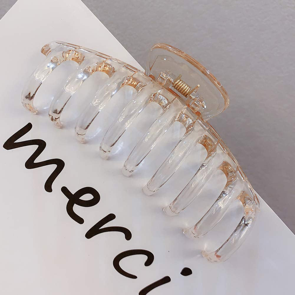 Hair Claw Clips for Thick Hair - 3Pcs 4.3’’ ABS Nonslip Jumbo Hair Clips Strong Hold Hair Jaw Clips Big Hair Clips French Design Hair Styling Accessories for Women Girls(3 Packs)