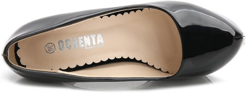 Women'S Platform Slip on High Heels Dress Pumps