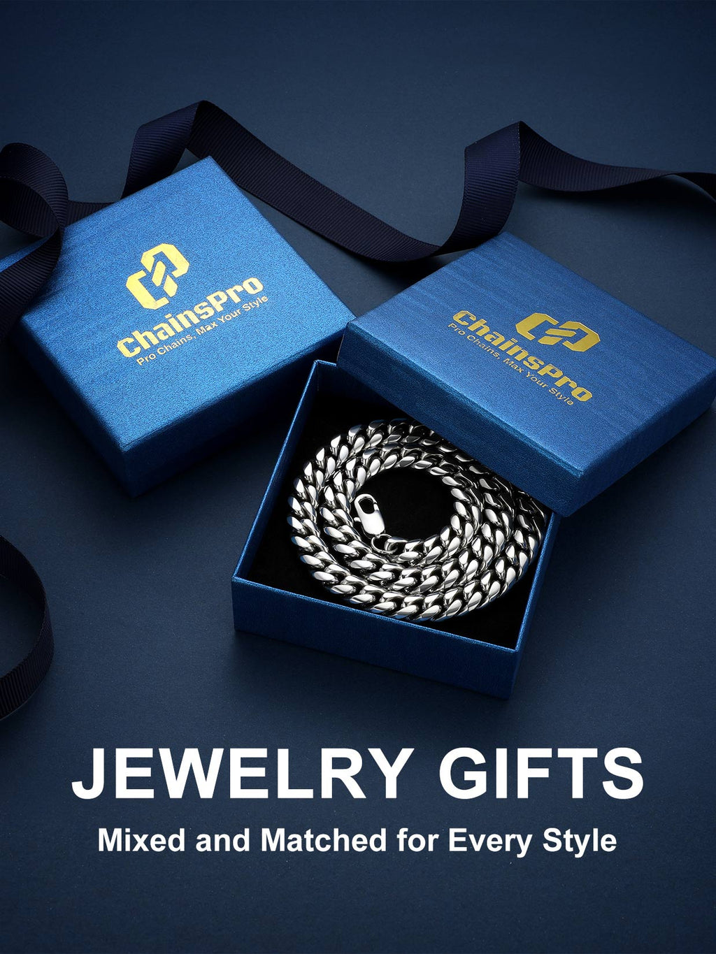 Mens Chain Stainless Steel Necklace Curb Cuban Link Neck Chains Mens Gifts